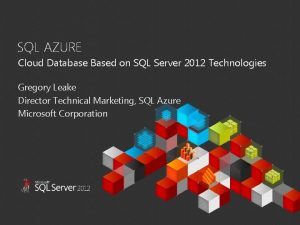SQL AZURE Cloud Database Based on SQL Server