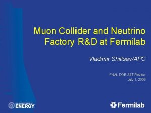 Muon Collider and Neutrino Factory RD at Fermilab
