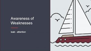 Awareness of Weaknesses leak attention Awareness of Weaknesses