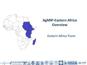 Ag MIPEastern Africa Overview Eastern Africa Team Background