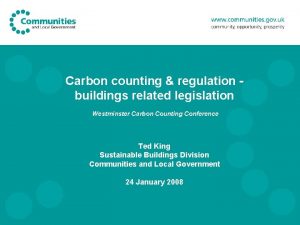 Carbon counting regulation buildings related legislation Westminster Carbon