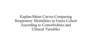 KaplanMeier Curves Comparing Respiratory Mortalities in Entire Cohort
