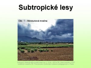 Subtropick lesy Obr 1 Monzunov mrana Dostupn z