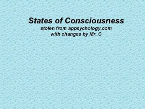 States of Consciousness stolen from appsychology com with