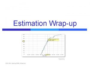 Estimation Wrapup Spolsky CSE 403 Spring 2008 Alverson