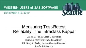 Measuring TestRetest Reliability The Intraclass Kappa Dennis G