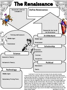 The Renaissance Reasons for a decline in feudalism