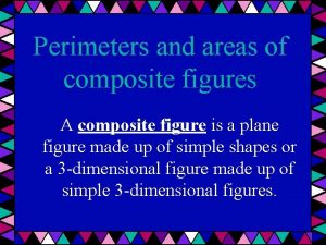 Perimeters and areas of composite figures A composite