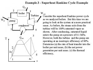 Example 3 Superheat Rankine Cycle Example Qin 2