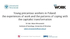 Young precarious workers in Poland the experiences of