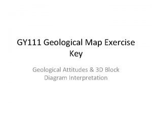 GY 111 Geological Map Exercise Key Geological Attitudes