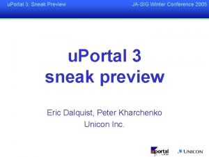 u Portal 3 Sneak Preview JASIG Winter Conference