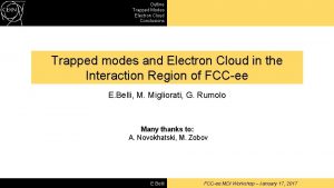 Outline Trapped Modes Electron Cloud Conclusions Trapped modes