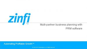 Multipartner business planning with PRM software Automating Profitable