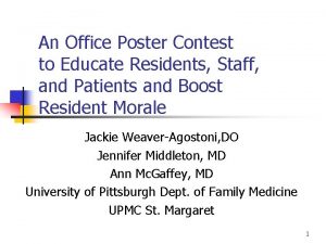 An Office Poster Contest to Educate Residents Staff