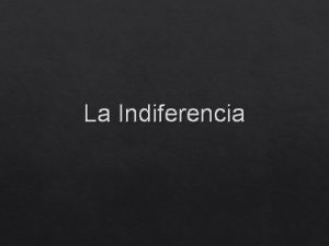 La Indiferencia Introduccin 1 Dios ha hablado por