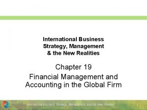 International Business Strategy Management the New Realities Chapter