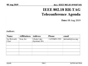 08 Aug 2019 doc IEEE 802 18 190107