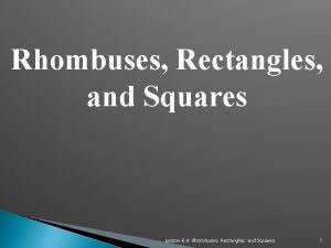 Rhombuses Rectangles and Squares Lesson 6 4 Rhombuses