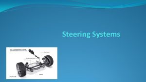 Steering Systems Rack and Pinion Steering Parallelogram steering