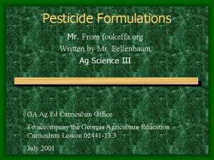 Pesticide Formulations Mr From foukeffa org Written by