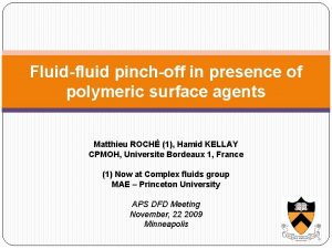 Fluidfluid pinchoff in presence of polymeric surface agents