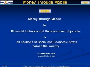 Money Through Mobile MTM Money Through Mobile for