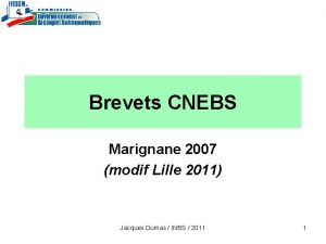 Brevets CNEBS Marignane 2007 modif Lille 2011 Jacques